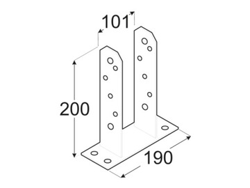 Основание колонны ТТ, анкерный кронштейн 101x200 PST 100