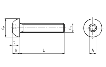 Черный шариковый винт M8x20 torx черная оцинковка 5 шт.