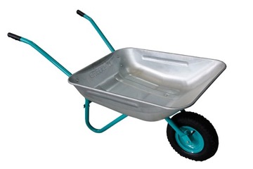 Metalowa Ogrodowa Budowlana 80L Gospodarcza Ogród Wzmocniona Mocny Wózek