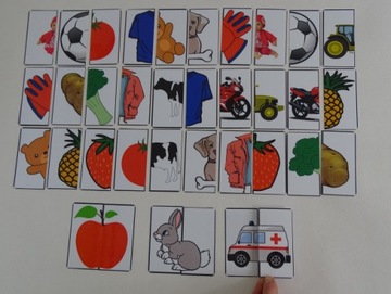 PUZZLE 2 DWU ELEMENTOWE dla dzieci laminowane