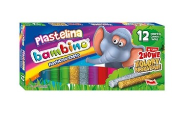 PLASTELINA BAMBINO 12 KOLORÓW ( ZŁOTA I SREBRNA)