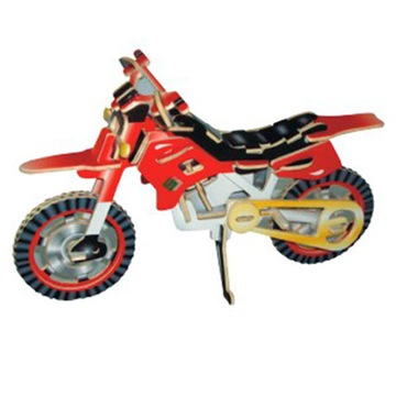 PUZZLE DREWNIANE 3D MOTOR MOTOCYKL PRZEŁAJOWY CROS