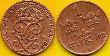 Szwecja 1 Ore 1936 r.