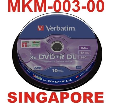 VERBATIM DVD+R DL 8,5 ГБ 25 шт. AZO 43757 лучший MKM-003, идеальный для игр.