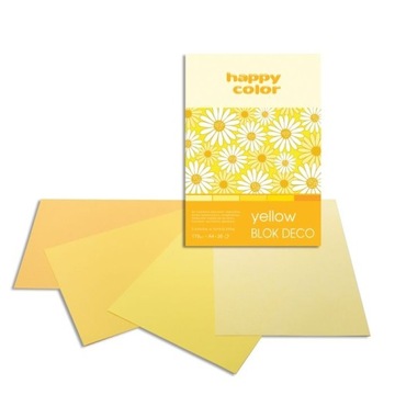 Blok dekoracyjny A4 HAPPY COLOR 170g YELLOW