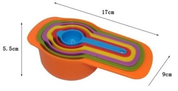 6x КУХОННЫЕ МЕРНЫЕ КРУЖКИ, ЛОЖКИ, РАЗНОЦВЕТНЫЕ МЕРНЫЕ КРУЖКИ