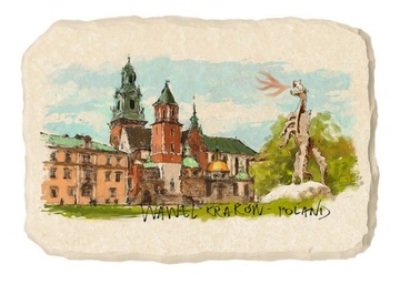 Magnes na lodówkę kamień pamiątka KRAKÓW WAWEL 009