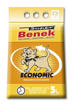 Super Benek Economic 5L Żwirek dla Kota Żółty