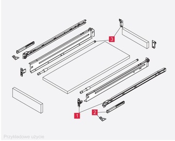 Металлические боковины METALBOX для ящика WHITE 450/54