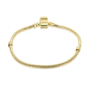 Bransoletka Modułowa Złota Baza Beads Charms 19 cm