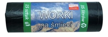 WORKI NA ŚMIECI 35L SUPER MOCNE 15szt PRODUKT PL