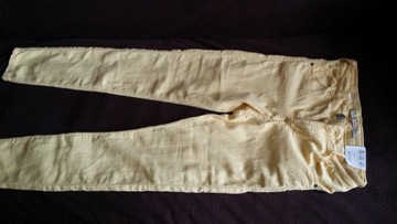 spodnie legginsy żółte długie xs(34)Bershka
