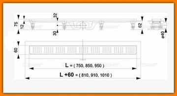 ODPŁYW Liniowy 95cm z rusztem APZ10-950M AlcaPLAST