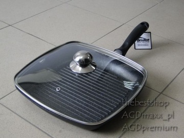 PATELNIA GRILLOWA 24 cm Z POKRYWĄ 3/ 4641