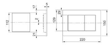 TECEnow PLATE, GLOSS CHROME, КНОПКА ДЛЯ Унитаза, TECEbase FRAME 9240401