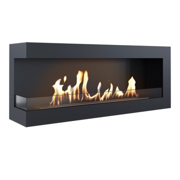 фото ориг. №2, Biofireplace black angular suspended delta left 1200+ glass aromatherapy