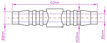 DWÓJNIK ŁĄCZNIK ZŁĄCZKA PALIWA PALIWOWY 8mm