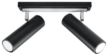 Plafon DIREZIONE 2 Czarny METAL Spot HALOGEN Lampa