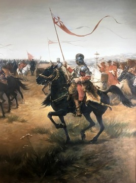 OBRAZ OLEJNY CHEŁMOŃSKI KRÓLESTWO PTAKÓW ŚWIT