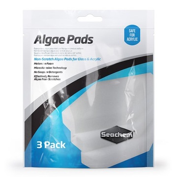 SEACHEM ALGAE PADS GĄBKA DO CZYSZCZENIA SZYB 3szt