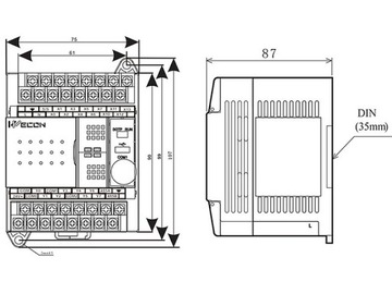 Контроллер ПЛК Wecon LX3V 1208MR-A