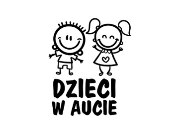 Naklejka na auto Dzieci Dziecko w aucie twins XL