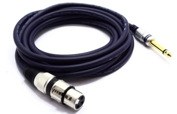 Kabel mikrofonowy wtyk JACK 6,3m gn XLR 3m (2124b)