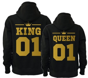 ZAKOCHANE BLUZY KAPTUR DLA PAR PREZENT KING QUEEN