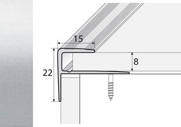 Listwa 120cm aluminiowa schodowa SREBRO A60