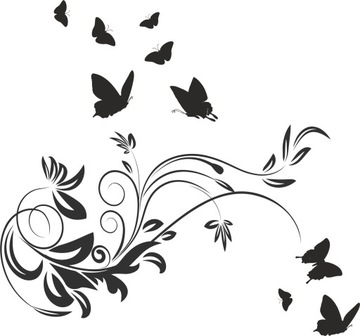 naklejki na ścianę kwiat motyle motyl 200cm x 200