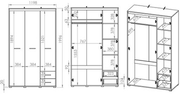 AVO 01 3D ШКАФ SONOMA СВЕТЛЫЙ АНТРАЦИТОВЫЙ ML