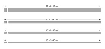 ПРОФИЛЬНАЯ ПОЛОСКА МЕТАЛЛ 5x244см МАТОВАЯ МАТОВАЯ СТАЛЬ