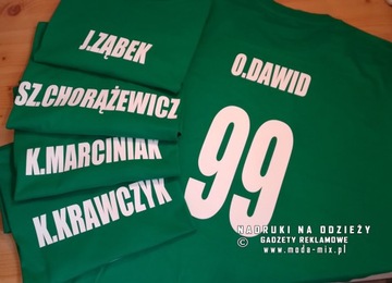Nadruk - dowolny napis imię nazwisko ksywka numer