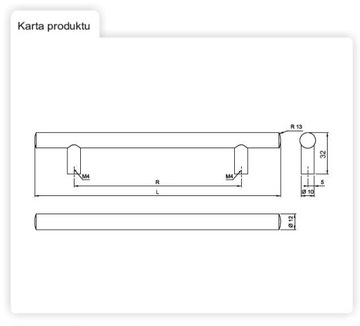 МЕБЕЛЬНАЯ РУЧКА ДЛЯ ПЕРИЛ 96ММ, НЕРЖАВЕЮЩАЯ СТАЛЬ INOX