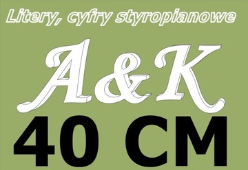Litery styropianowe 40 cm / 3 cm