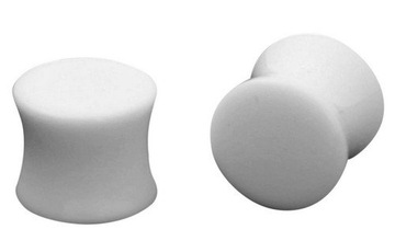 Plug plugi tunel akrylowy siodłowy BIAŁY 10mm