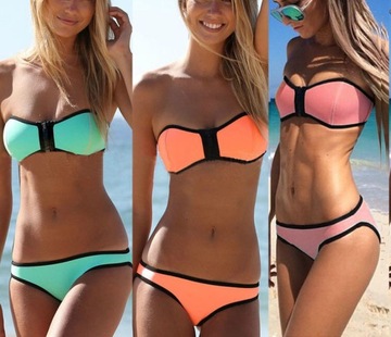 STRÓJ KĄPIELOWY NEON NEONOWY BIKINI XS/S NAJTANIEJ