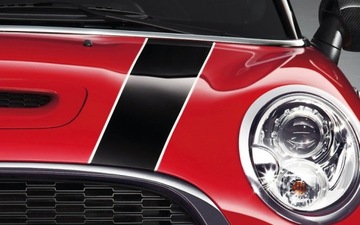 Наклейки в полоску на капоте Mini Cooper, 2 цвета