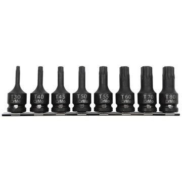 ZESTAW BIT NASADEK UDAROWYCH 8szt 1/2 TORX T30-T80