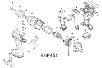 Ротор двигателя 18В отвертки Makita BDF451. Здоровье и безопасность451