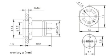 Монопереключатель PBW-12BPW. трава. высота 12В