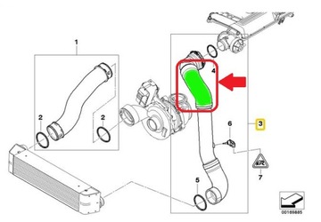 ШЛАНГ ИНТЕРКУЛЕРА BMW X3 E83 3.0d 11613415784