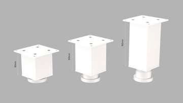 ALU NÓŻKA STOPKA MEBLOWA REGULOWANA H 150 MM BIAŁA