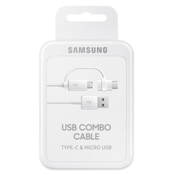 Кабель Samsung 2в1 USB — microUSB — USB-C 1,5 м белый