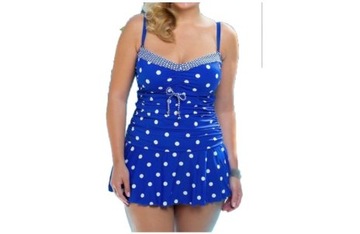 STRÓJ KĄPIELOWY KOSTIUM PLUS SIZE SPÓDNICZKA 2XL