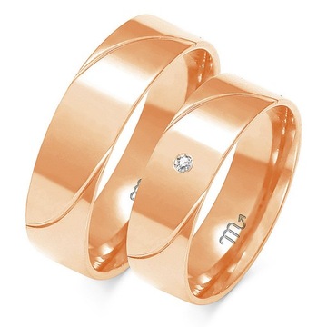 OBRĄCZKI ZŁOTE 14K 5 mm CYRKONIA id A-157