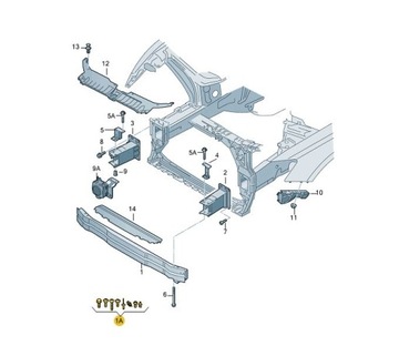 КОМПЛЕКТ ЭЛЕМЕНТОВ КРЕПЛЕНИЯ ПЕРЕДНЕГО БАМПЕРА AUDI Q5