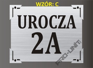 Tabliczka INOX wzory na budynek do domu ogrodzenie oznaczenie budynku drzwi