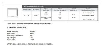 LUSTRO WYSUWANE MIIOR GET 80x60 Z LED nr 305862