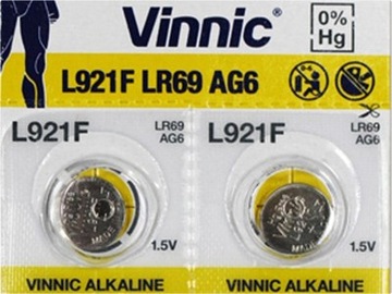 2x AG6 BATERIA ALKALICZNA VINNIC L921F AG6 LR69